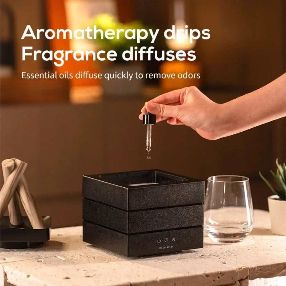 Simulated Flame Bonfire Aroma Diffuser Ultrasonic Cool Mist Humidifier 280ml LED Lamp