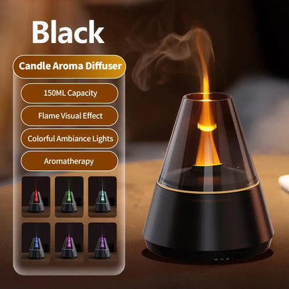 Simulated Flame Bonfire Aroma Diffuser Ultrasonic Cool Mist Humidifier