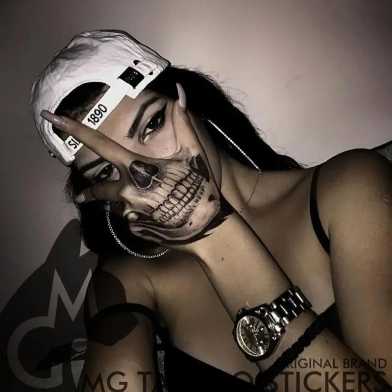 Skull Hand Temporary Skeleton Tattoo Stickers