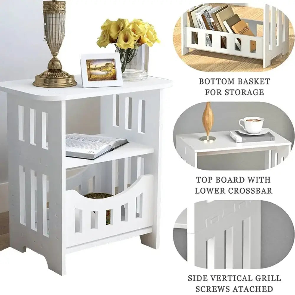Small Bedside Table & Sofa Side End Table Living Room Cabinet Nightstand Storage