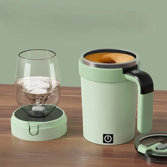Smart Magnetic Automatic Stirring Cup Electric Portable, Temp-Measure,Coffee/Fitness