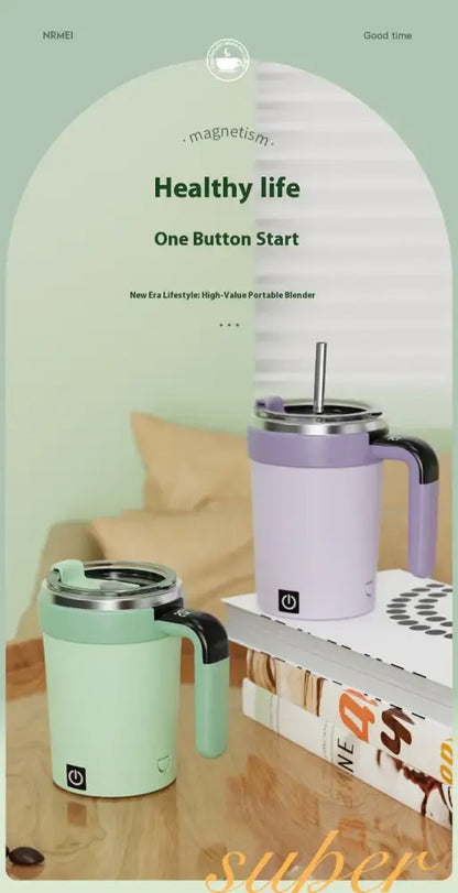 Smart Magnetic Auto Stirring Cup – Portable Temp Measure, USB Charging