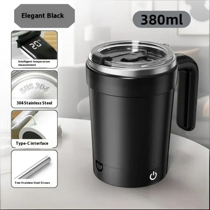 Smart Magnetic Auto Stirring Cup – Portable Temp Measure, USB Charging
