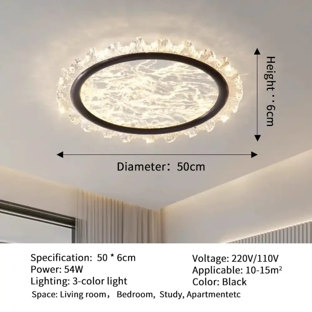 Smart Modern Cloud Crystal LED Ceiling Light 3-Color Dimmable & WiFi Ready Fixture