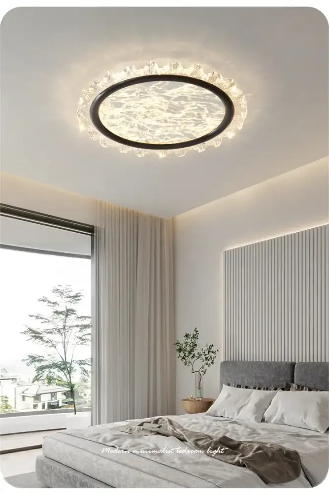 Smart modern cloud crystal LED ceiling light showing unique cloud design for living room