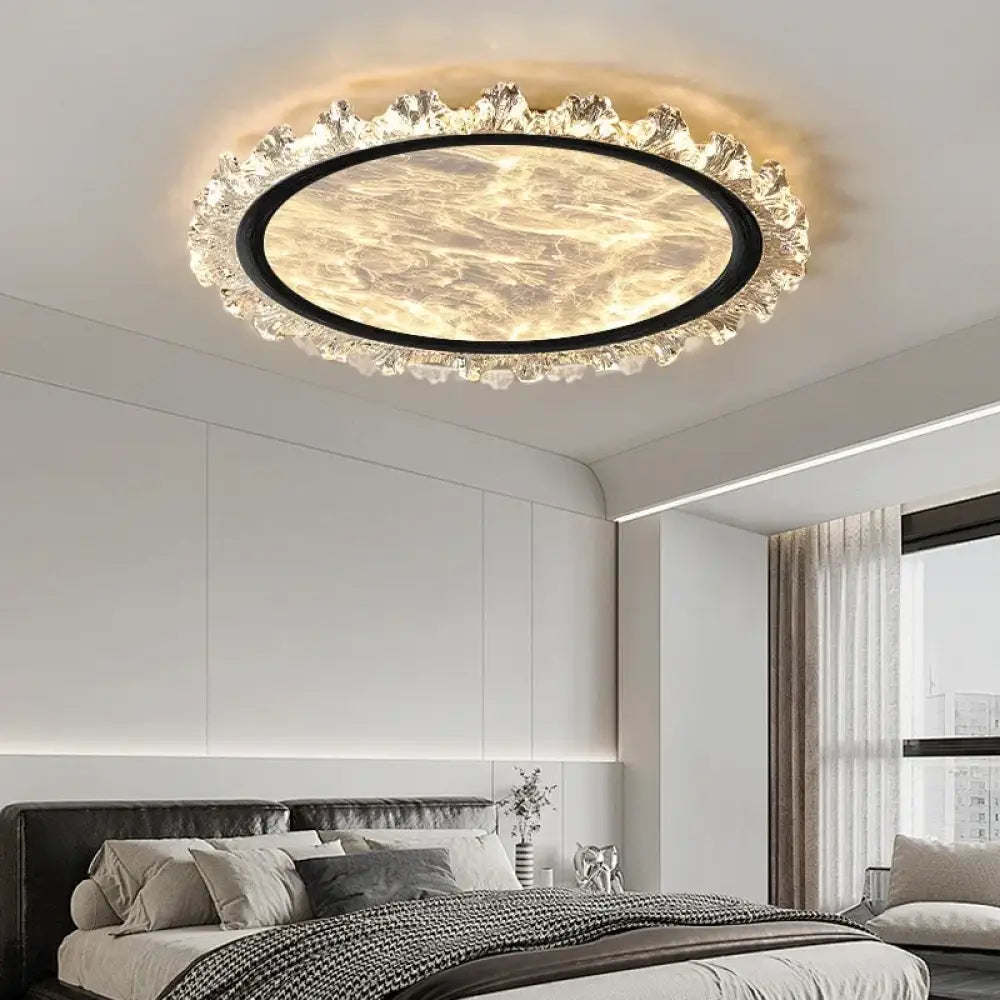 Smart Modern Cloud Crystal LED Ceiling Light 3-Color Dimmable & WiFi Ready Fixture
