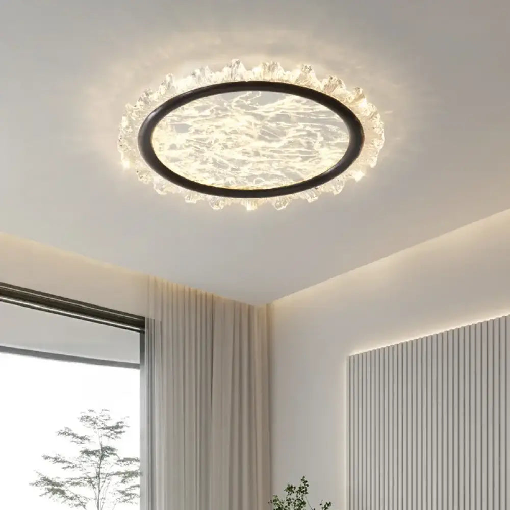 Smart Modern Cloud Crystal LED Ceiling Light 3-Color Dimmable & WiFi Ready Fixture