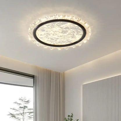 Smart Modern Cloud Crystal LED Ceiling Light 3-Color Dimmable WiFi Fixture