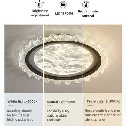 Smart Modern Cloud Crystal LED Ceiling Light 3-Color Dimmable WiFi Fixture