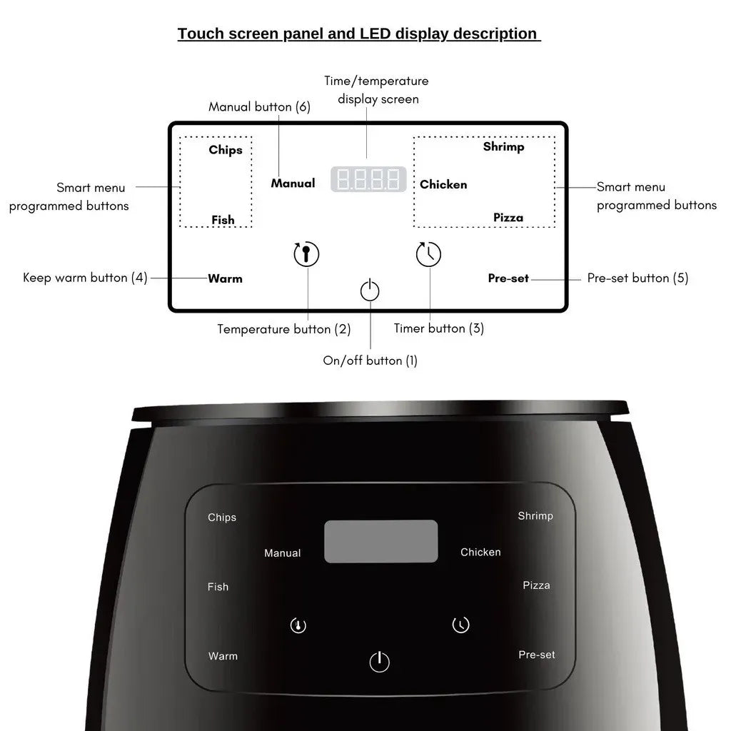 Smart Touchscreen 6L Air Fryer