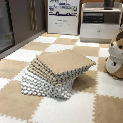 Soft Plush Children’s EVA Foam Puzzle Play Mat – Warm Interlocking Baby Carpet