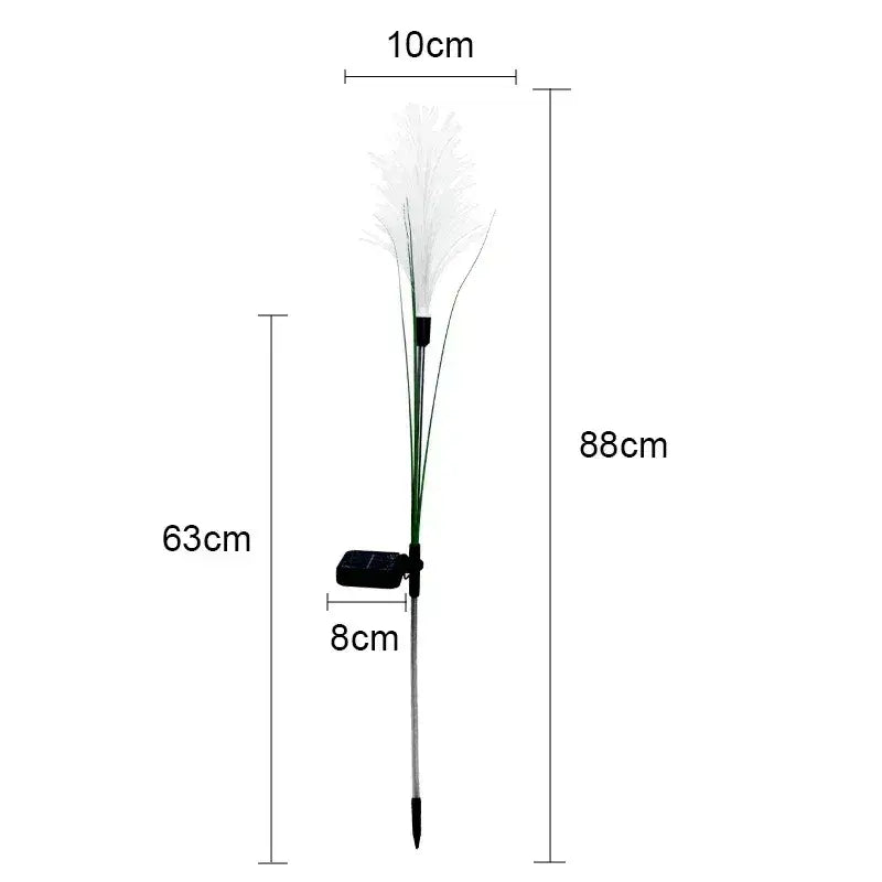 Solar Fiber Optic Garden Reed Lamp  Outdoor Waterproof LED Lawn Light