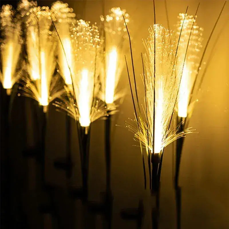 Solar Fiber Optic Garden Reed Lamp  Outdoor Waterproof LED Lawn Light