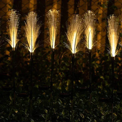 Solar Fiber Optic Garden Reed Lamp  Outdoor Waterproof LED Lawn Light
