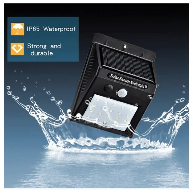 Solar Power 20 LED PIR Motion Sensor Wall Light Waterproof Outdoor.