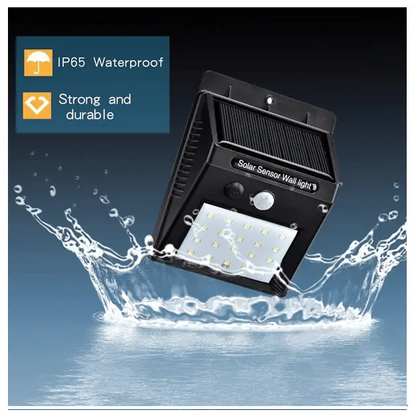 Solar Power 20 LED PIR Motion Sensor Wall Light Waterproof Outdoor.