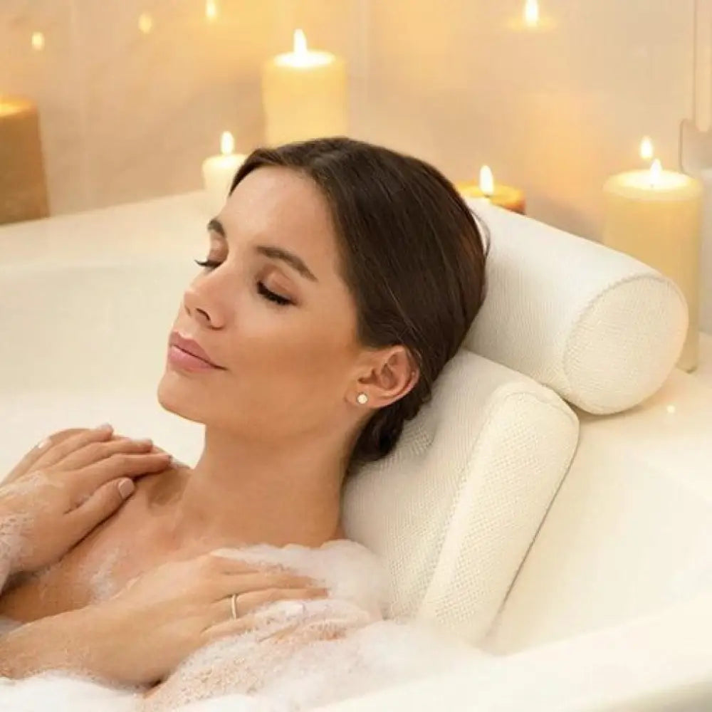 Spa Bathtub Pillow Neck Back Support With Suction Cups