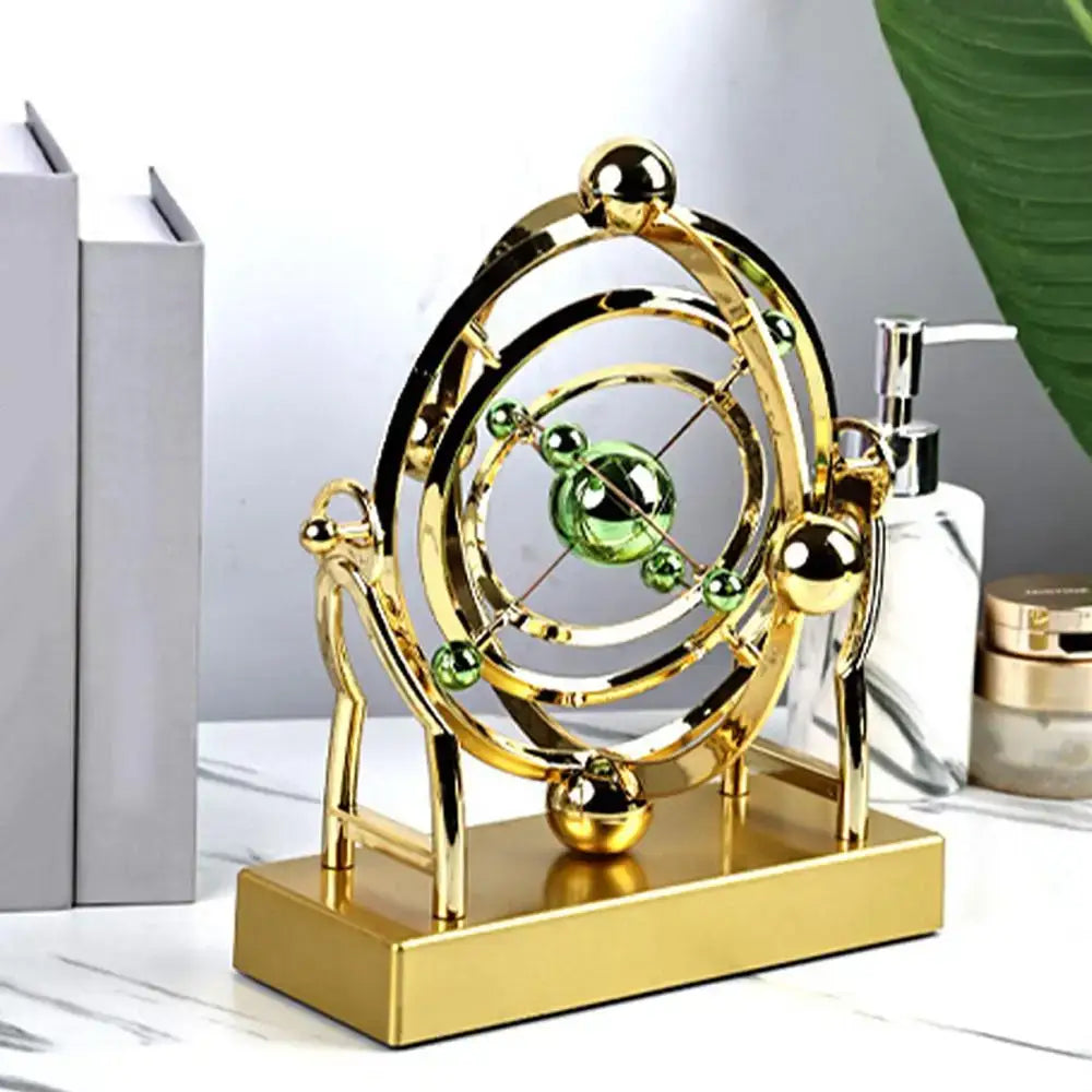 Space Celestial Body Perpetual Motion Machine Rotating Gold Desktop Kinetic Ornament