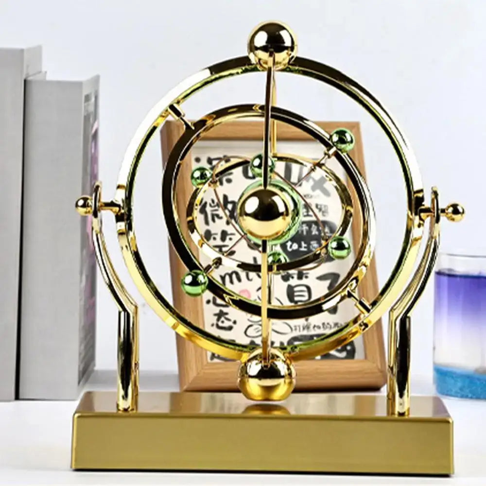 Space Celestial Body Perpetual Motion Machine Rotating Gold Desktop Kinetic Ornament