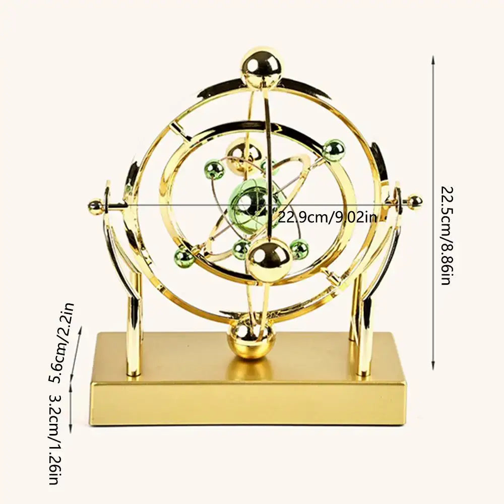 Space Celestial Body Perpetual Motion Machine Rotating Gold Desktop Kinetic Ornament