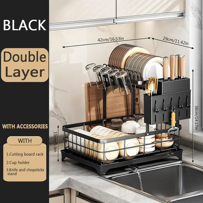 Space-Saving Dish Drying Rack – 1 or 2-Tier