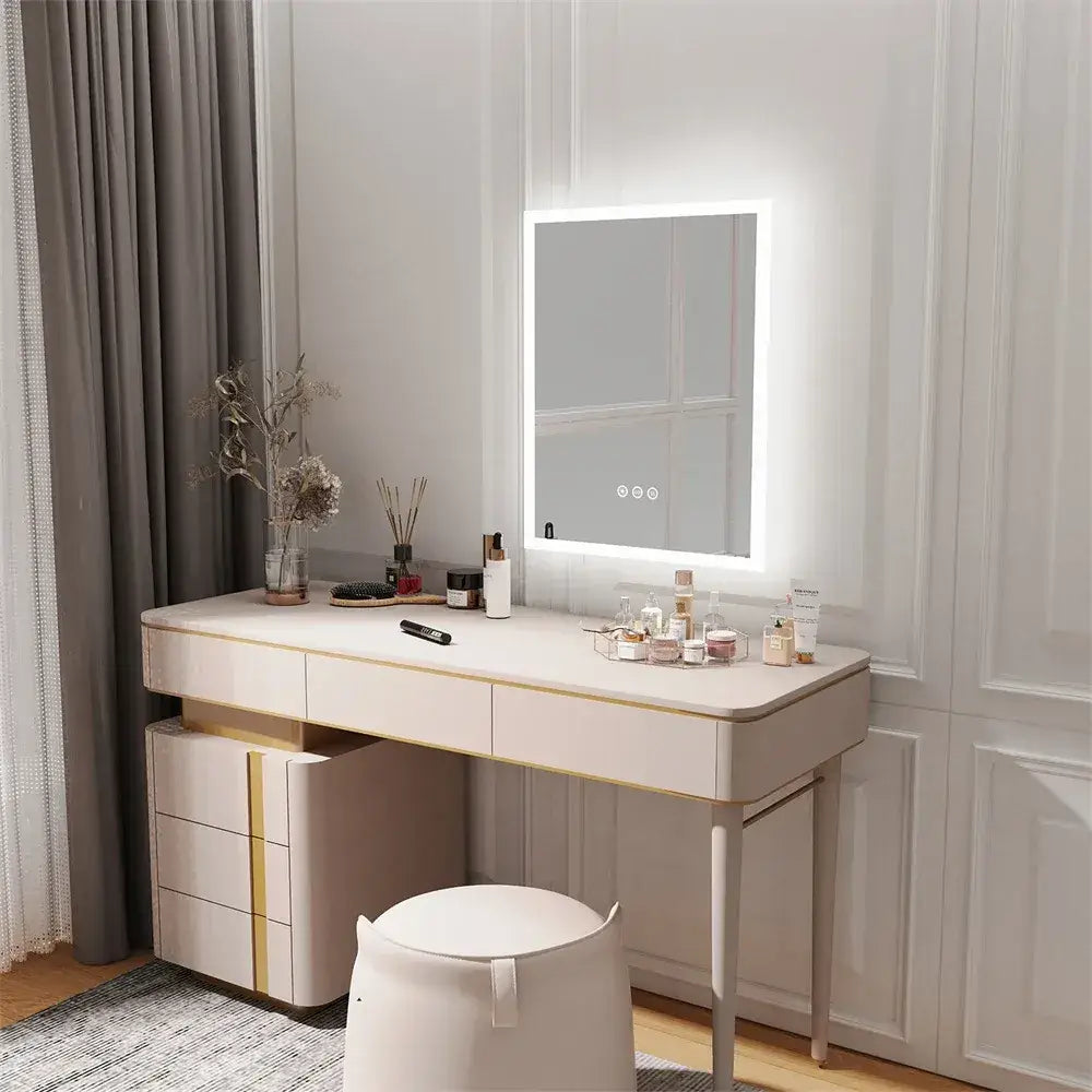 Square LED Backlit Bathroom Mirror | Dimmable, Anti-Fog & Touch Sensor Vanity Mirror