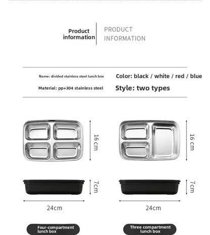Stainless Steel Bento Lunch Box | Leakproof Sealed Crisper with Lid