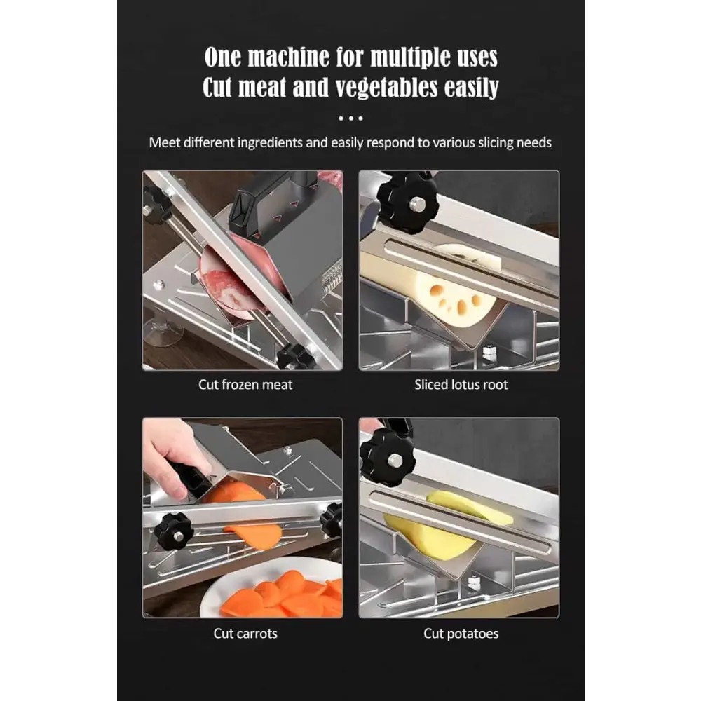 Stainless Steel Manual Frozen Meat Universal Food Slicer
