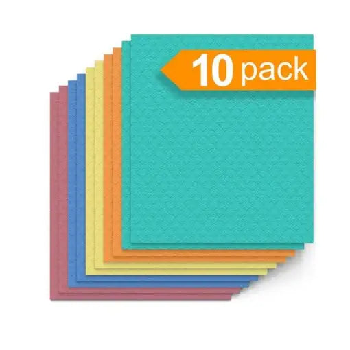 Swedish Dishcloth Cellulose Sponge Cloths -10 Pack