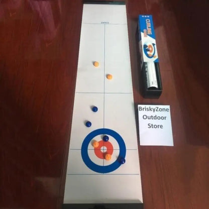 Tisch-Curling-Spiel mit Zielscheibe