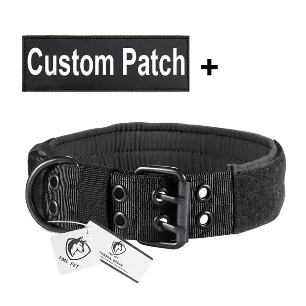 tactical dog collar with custom patch | Ninja New