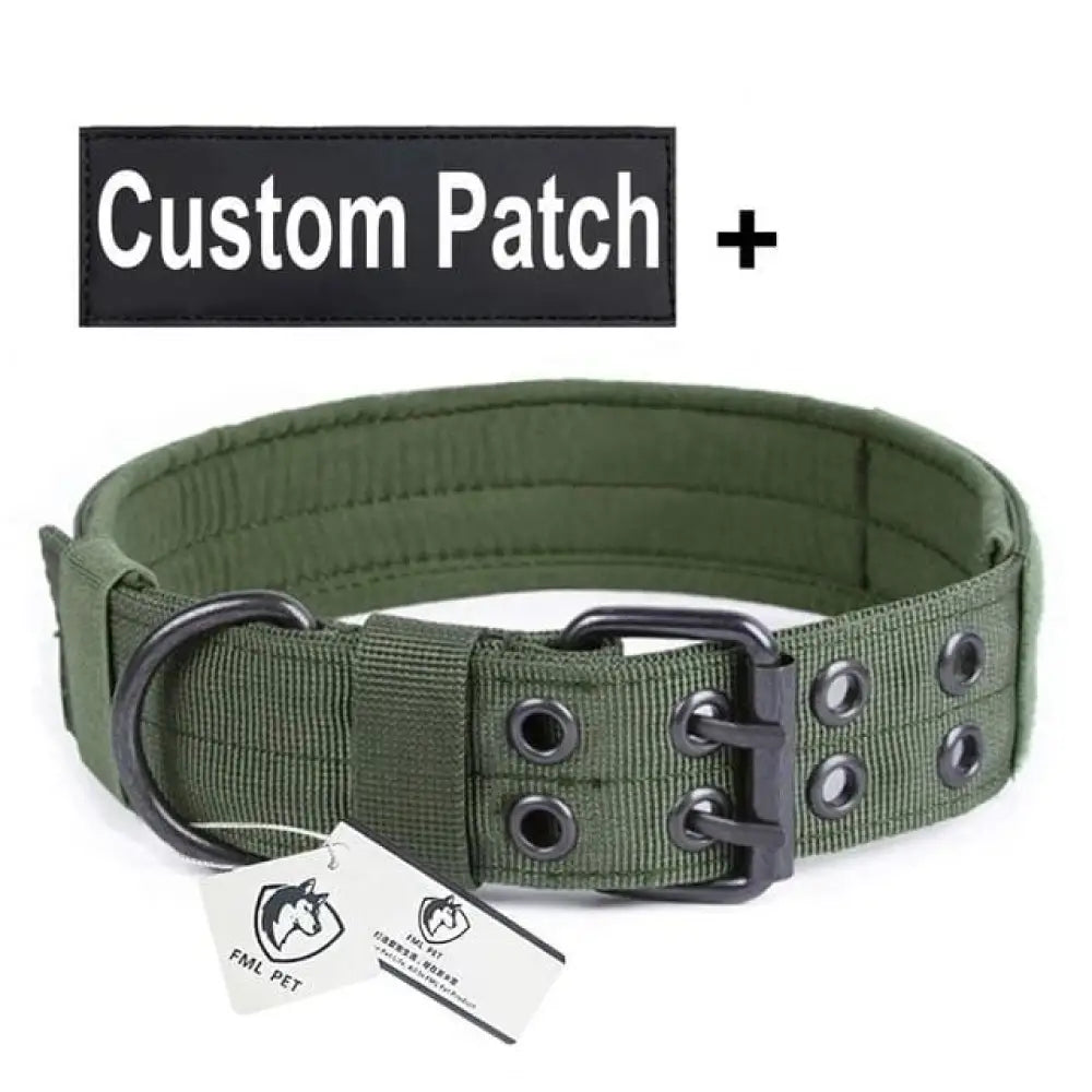 tactical dog collar with custom patch | Ninja New