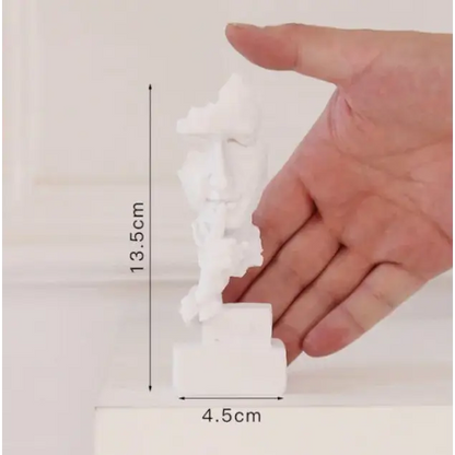 Thinker Statue Sculpture Silence Is Gold Figurines Resin Retro