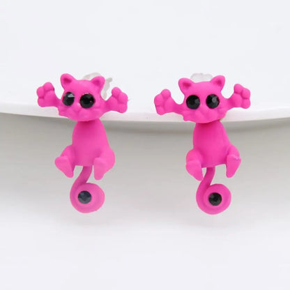 Trap Cat Stud Earrings — Cute Clay Cat Earrings in 8 Colors