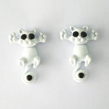 Trap Cat Stud Earrings — Cute Clay Cat Earrings in 8 Colors