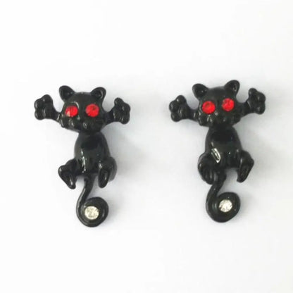 Trap Cat Stud Earrings — Cute Clay Cat Earrings in 8 Colors