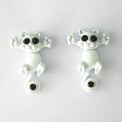 Trap Cat Stud Earrings — Cute Clay Cat Earrings in 8 Colors