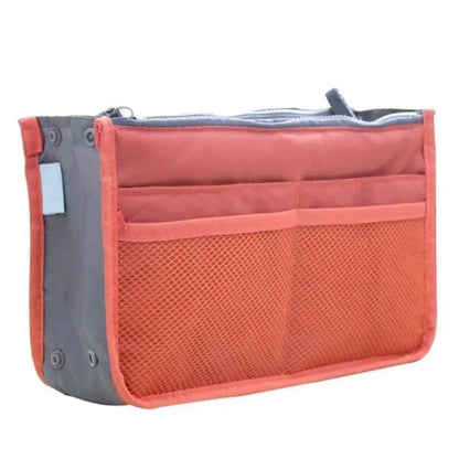 Handbag Organizer Insert — 13-Pocket Expandable Nylon Liner for Purses & Totes