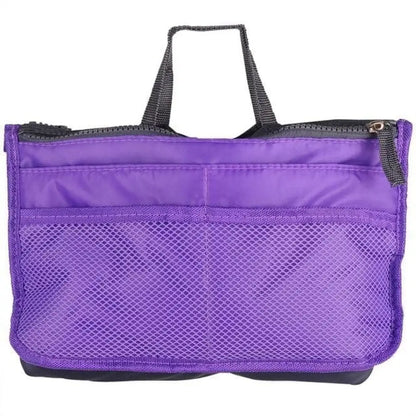Handbag Organizer Insert — 13-Pocket Expandable Nylon Liner for Purses & Totes