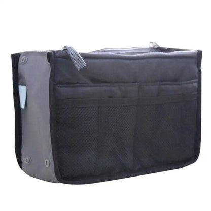 Handbag Organizer Insert — 13-Pocket Expandable Nylon Liner for Purses & Totes