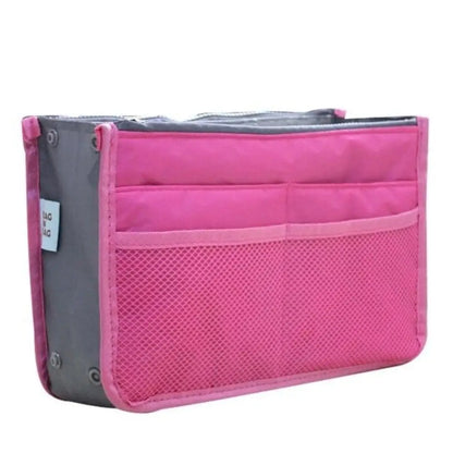 Handbag Organizer Insert — 13-Pocket Expandable Nylon Liner for Purses & Totes