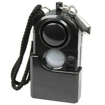 Mini PIR Motion Sensor Security Alarm — 120dB SOS Alert with LED Flashlight