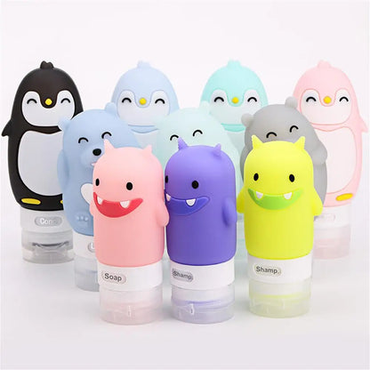 Penguin Travel Squeeze Bottles — Cute Silicone TSA-Approved Refillable Containers