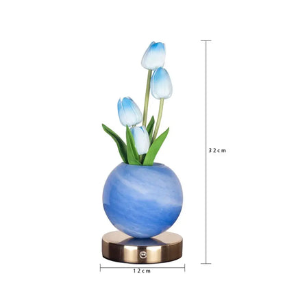 Tulip Planet LED Night Light USB Rechargeable 3-Color Dimmable Desk Decor Lamp