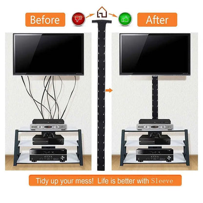 Universal Cable Management Sleeve Cord Organizer with Zipper - 5 Pcs