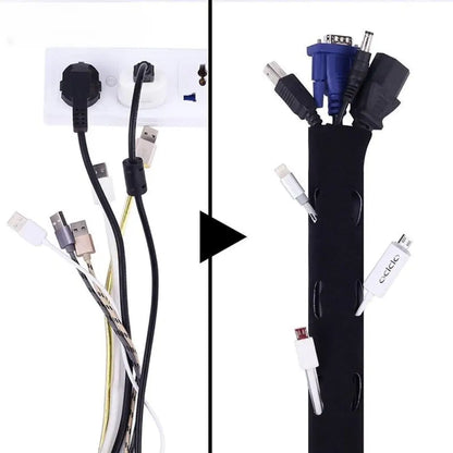 Universal Cable Management Sleeve Cord Organizer with Zipper - 5 Pcs