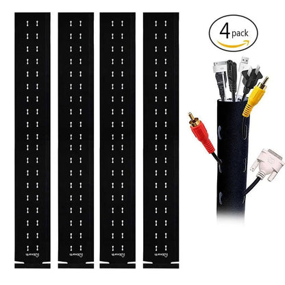 Universal Cable Management Sleeve Cord Organizer with Zipper - 5 Pcs