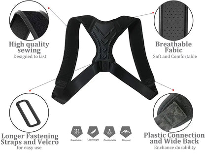 Unisex Adjustable Back Posture Corrector – M & L, Breathable