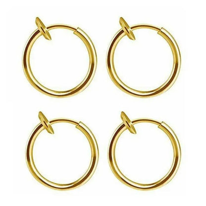 Unisex Stainless Steel Retractable Hoop