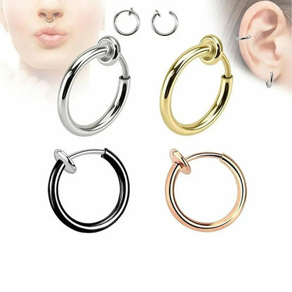 Unisex Stainless Steel Retractable Hoop